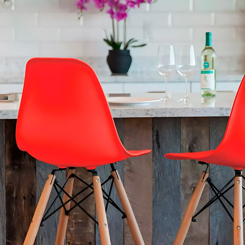 Стул барный Eames красный