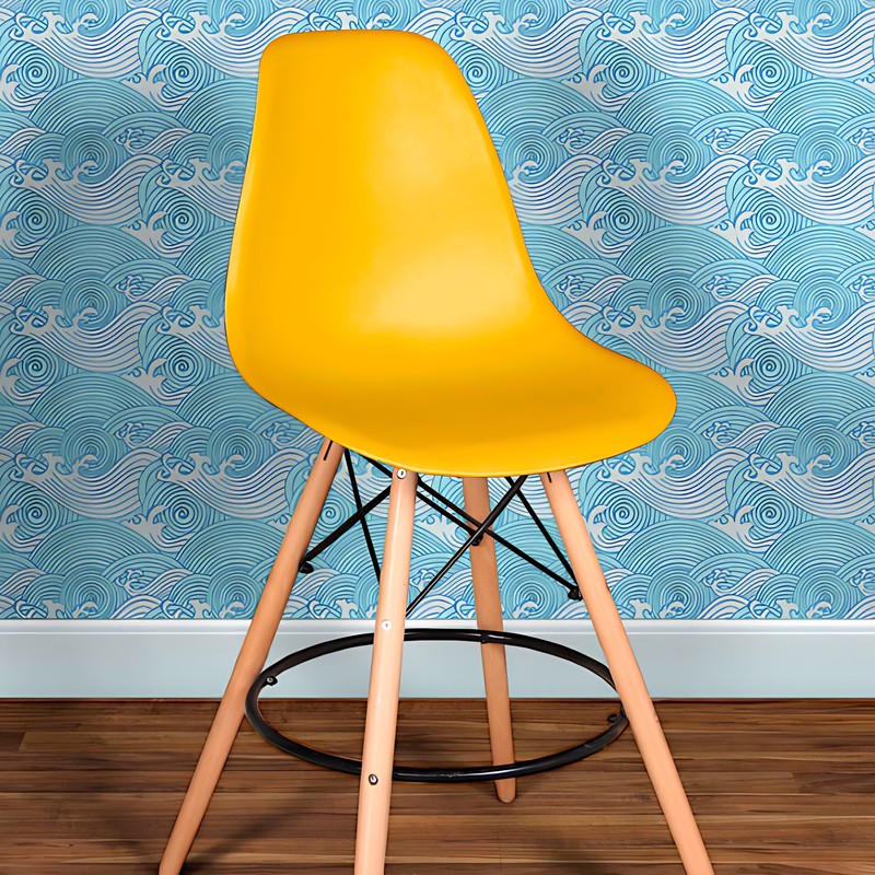 Стул барный Eames жёлтый