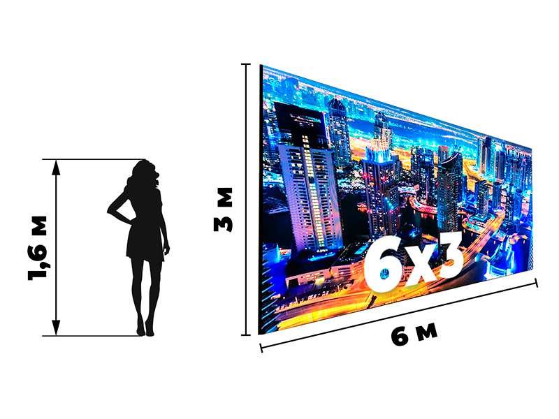 Светодиодный экран 6x3 метра